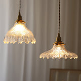 Glaspendel med skiveform – midcentury hængelampe