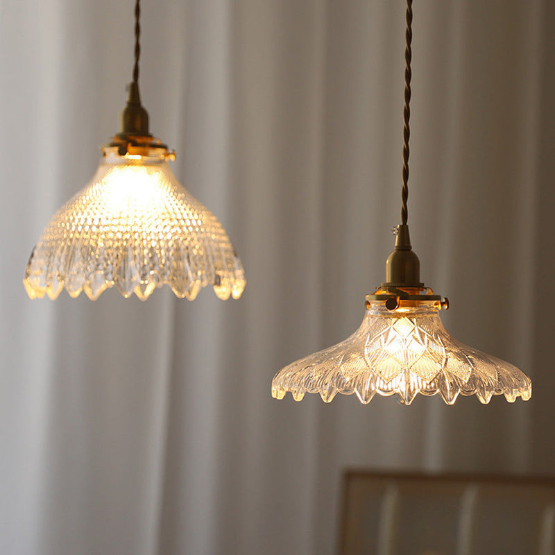 Glaspendel med skiveform – midcentury hængelampe