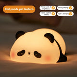 LED-natlampe i silikone formet som en panda