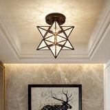 Loftlampe i metal med stjerneform – moderne semi-plafond