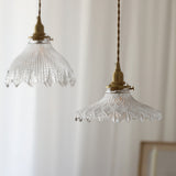Glaspendel med skiveform – midcentury hængelampe