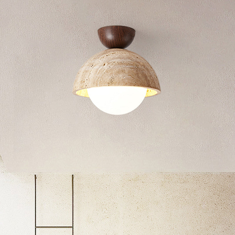 Loftlampe i sten (gul) – retro industriel loftbelysning