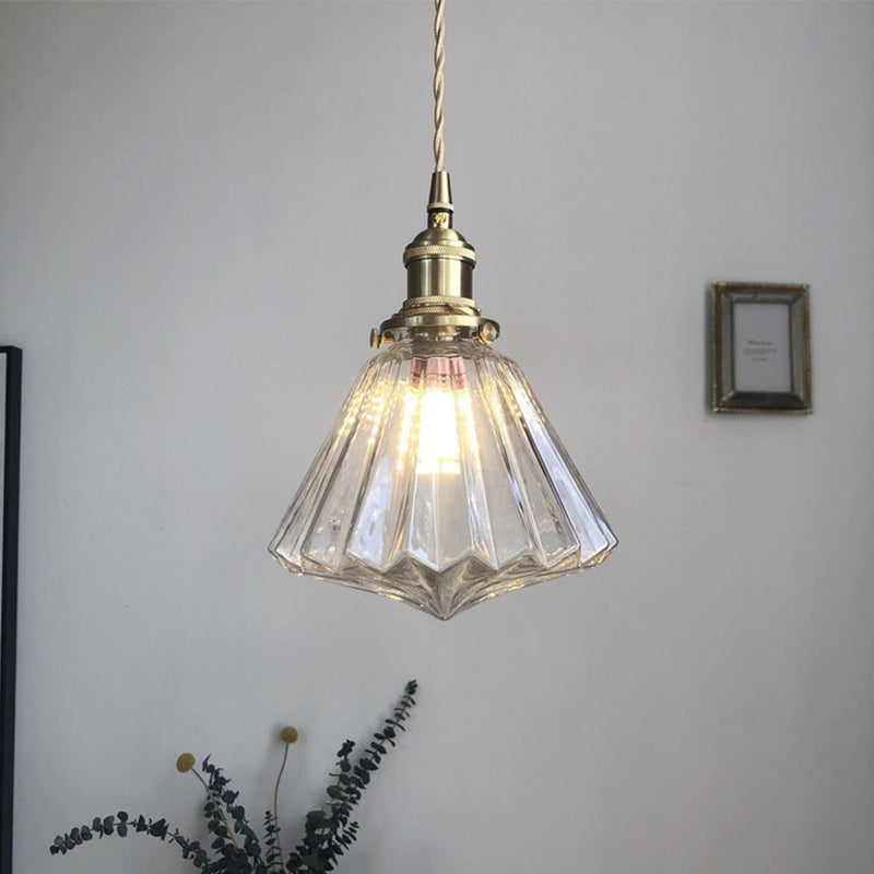 Glaspendel med diamantform – moderne hængelampe