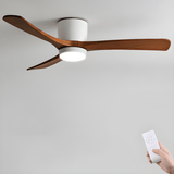 Loftventilator i træ med LED-lys – skandinavisk loftbelysning