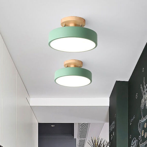 LED-loftlampe – nordisk rund semi-plafond til stuen