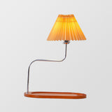 Bordlampe i massivt træ med paraplyform – retro
