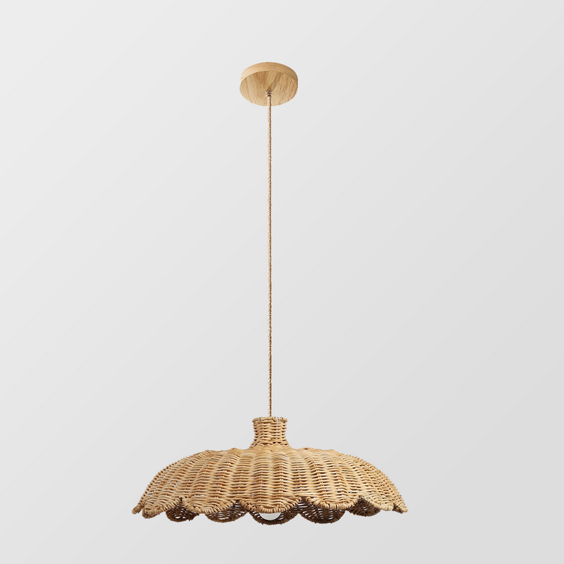 Rattanpendel – boho flettet hængelampe