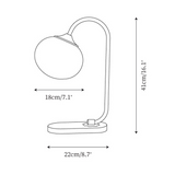 Bordlampe i metal og glas med marshmallow-form