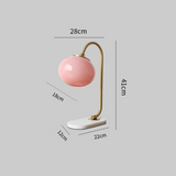 Bordlampe i metal og glas med marshmallow-form