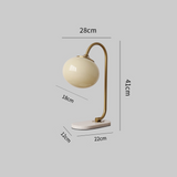 Bordlampe i metal og glas med marshmallow-form