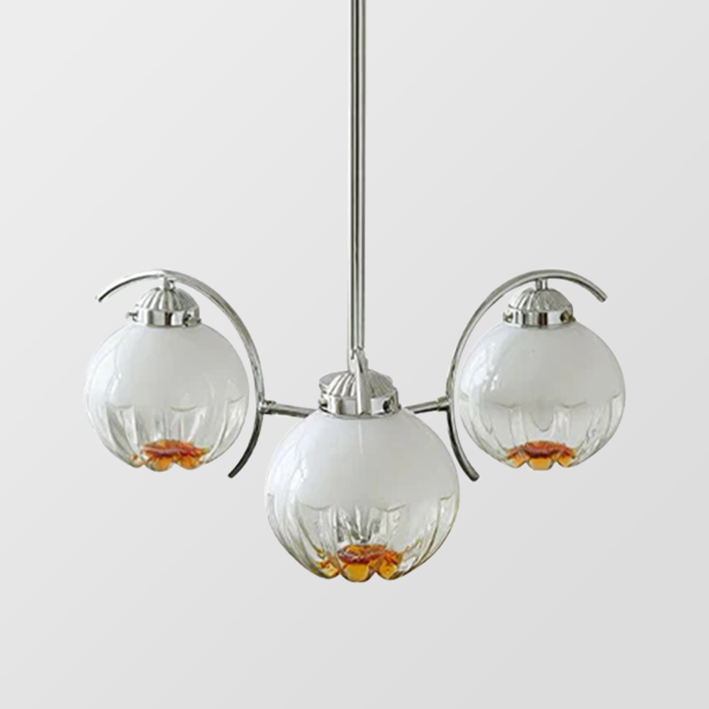 Lysekrone i glas med blomsterform – moderne klassisk loftlampe til stuen