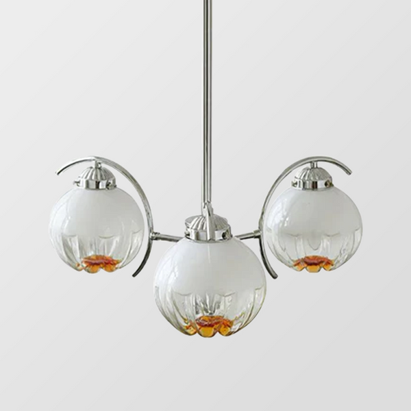 Lysekrone i glas med blomsterform – moderne klassisk loftlampe til stuen