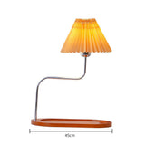 Bordlampe i massivt træ med paraplyform – retro