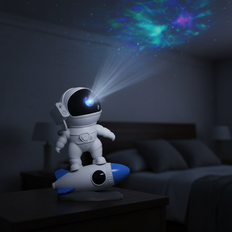 Projektorlampe med stjernehimmel – natlampe med lyd og 4K-motiver