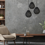 Boho sort håndflettet rattanpendel
