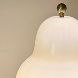Bordlampe i creme med pæreform og touch – fransk bærbar