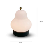Bordlampe i creme med pæreform og touch – fransk bærbar
