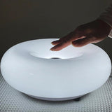 Bordlampe i glas med donutform