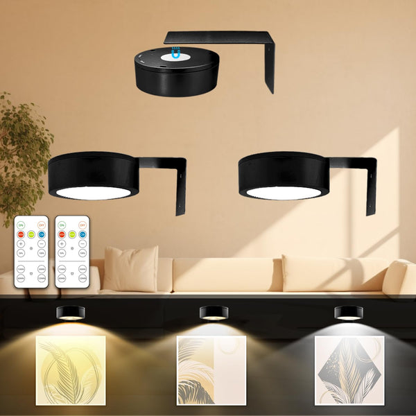LED-billedlampe med fjernbetjening – trådløs vægbelysning (3 stk.)