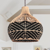 Vintage håndflettet rattanpendel