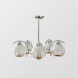 Lysekrone i glas med blomsterform – moderne klassisk loftlampe til stuen
