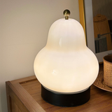 Bordlampe i creme med pæreform og touch – fransk bærbar