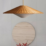Rattanpendel i zen-stil – retro håndflettet hængelampe