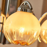 Lysekrone i glas med blomsterform – moderne klassisk loftlampe til stuen