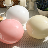 Bordlampe i metal og glas med marshmallow-form