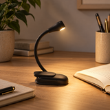 Læselampe med klips – genopladelig mini bordlampe til soveværelset