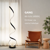 Gulvlampe med spiralform – minimalistisk dæmpbar standerlampe