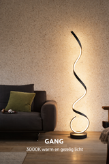 Gulvlampe med spiralform – minimalistisk dæmpbar standerlampe