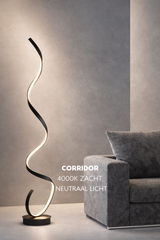 Gulvlampe med spiralform – minimalistisk dæmpbar standerlampe