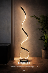 Gulvlampe med spiralform – minimalistisk dæmpbar standerlampe