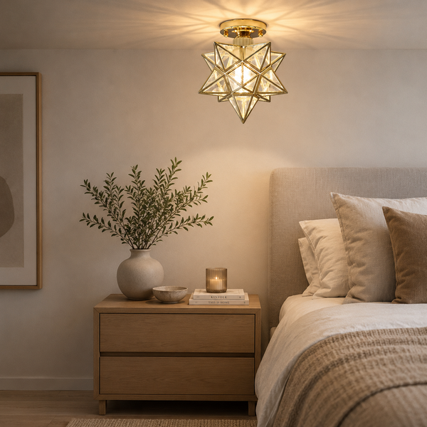 Loftlampe i metal med stjerneform – moderne semi-plafond