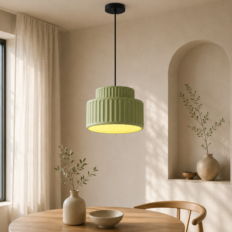 Pendel i resin – moderne bauhaus hængelampe