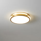 LED-loftlampe i kobber og guld – rund loftbelysning til stuen