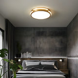 LED-loftlampe i kobber og guld – rund loftbelysning til stuen