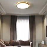 LED-loftlampe i kobber og guld – rund loftbelysning til stuen