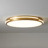 LED-loftlampe i kobber og guld – rund loftbelysning til stuen