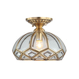 Loftlampe i kobber med geometrisk form – loftbelysning til gangen