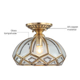 Loftlampe i kobber med geometrisk form – loftbelysning til gangen