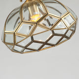 Loftlampe i kobber med geometrisk form – loftbelysning til gangen