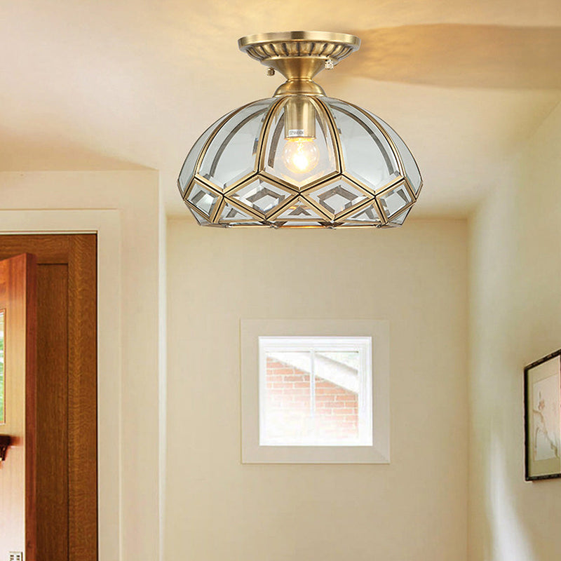 Loftlampe i kobber med geometrisk form – loftbelysning til gangen