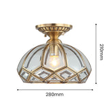 Loftlampe i kobber med geometrisk form – loftbelysning til gangen