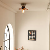 Loftlampe i jern til stuen (brun) – loftbelysning