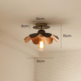 Loftlampe i jern til stuen (brun) – loftbelysning