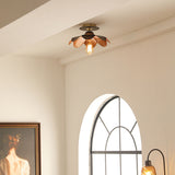 Loftlampe i jern til stuen (brun) – loftbelysning