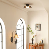 Loftlampe i jern til stuen (brun) – loftbelysning