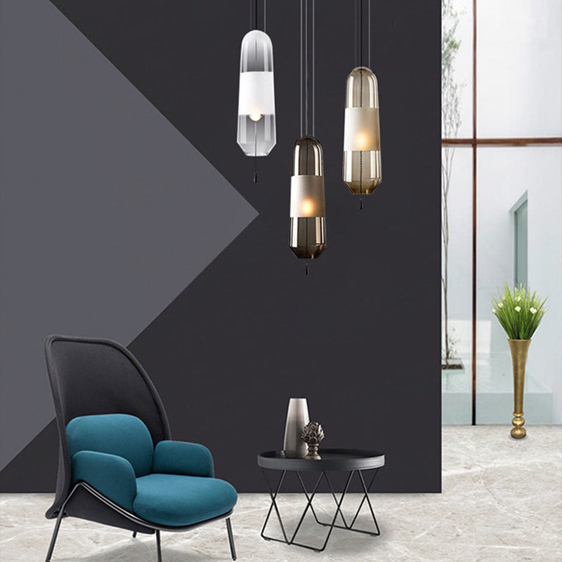 Designer-glaspendel med kapselform – hængelampe